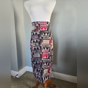 NWOT Lularoe Geometric Patterned Skirt - Black, Red, Cream Large